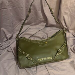 True Religion Olive Shoulder Bag (Authentic)